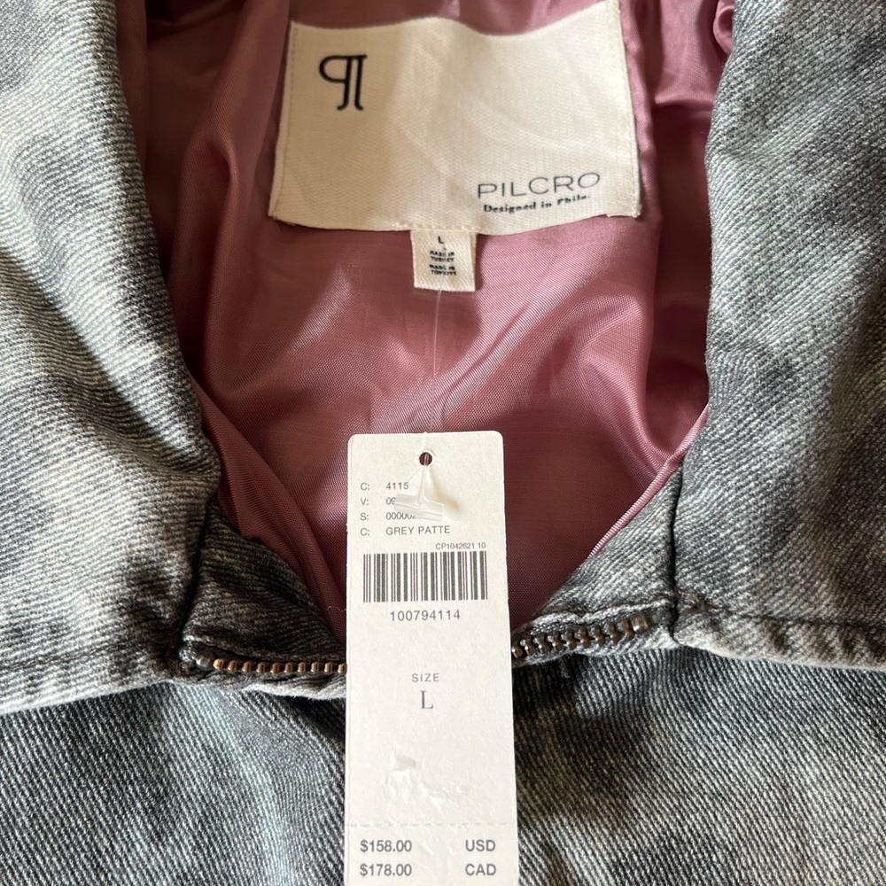 Anthropologie Pilcro Rylie Bomber Jacket Grey Leopard L - Picture 6 of 11